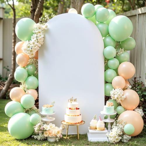 Shillance 6FT Wedding Arch Backdrop Cover, Spandex Fitted White Arch Covers Stretchy Backdrop Balloon Arch Back Drop for Wedding Birthday Party Christmas Banquet Decoration - Image 3