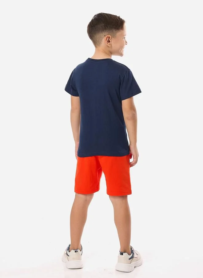 victor and jane Victor And Jane Boys Slogan T-Shirt and Shorts Set