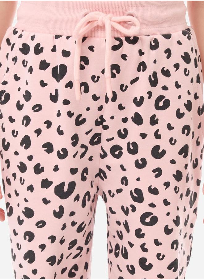 victor and jane - All-Over Animal Print Round Neck Sweatshirt & Joggers Set by Styli - Image 1