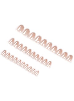 JOSQUEWNN Press On Nails 30pcs, Almond-Shaped Orchid Nail Art,Featuring a Minimalist French White Edge Design. Fashionable And Elegant, These Nails Are Perfect For Any Occasion,Fake Acrylic Nails With Glue Kit.  - Image 4