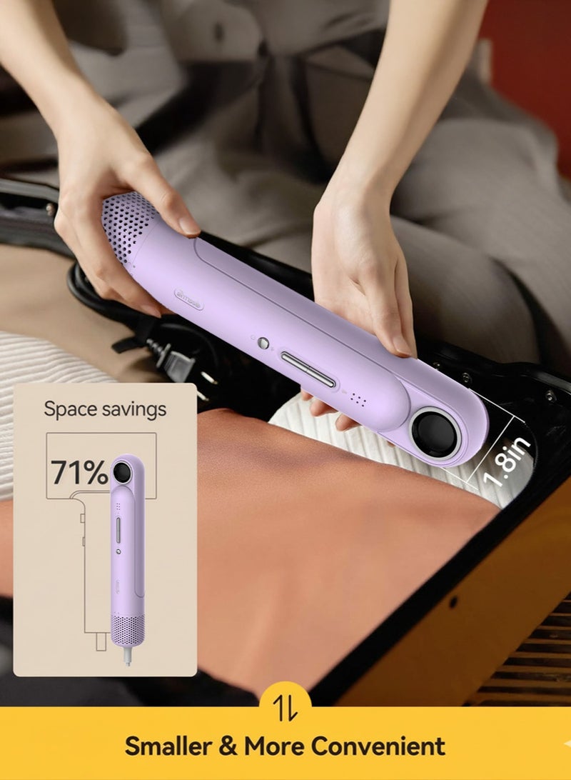 Deerma High Wind Speed Hair Dryer With Columnar Design, 200 Million Negative Ion Hair Care, 23 m/s Speed Wind, 60° Magnetic Suction Wind Nozzle and 12 Dry Hair Mode, Lightweight and Portable DEM-CF35W -Purple - Image 5