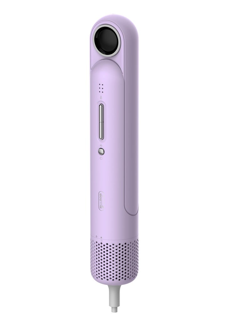 Deerma High Wind Speed Hair Dryer With Columnar Design, 200 Million Negative Ion Hair Care, 23 m/s Speed Wind, 60° Magnetic Suction Wind Nozzle and 12 Dry Hair Mode, Lightweight and Portable DEM-CF35W -Purple  - Image 2