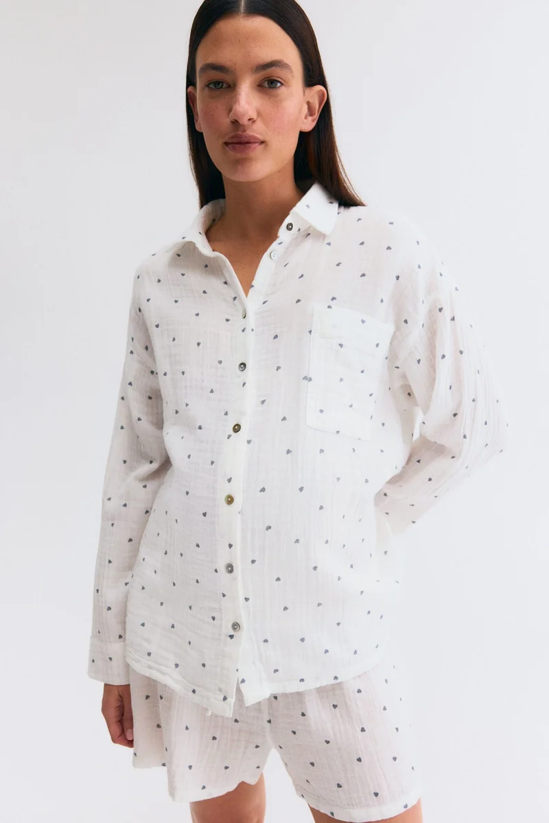 اتش اند ام بيجاما موسلين بقصّة ماما لفترة الحمل وما بعدها