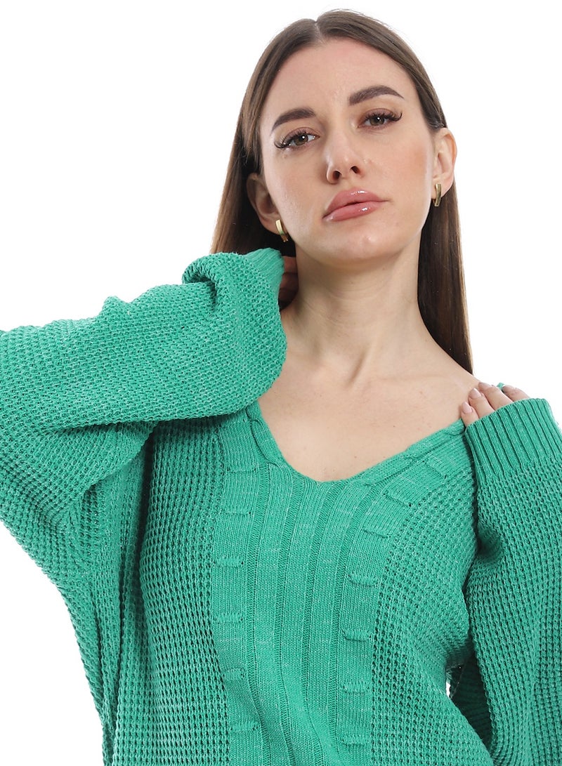 سيزار بلوفر صوف حريمي ساده برقبة علي شكل سبعة وتصميمات متعددة  - Image 3