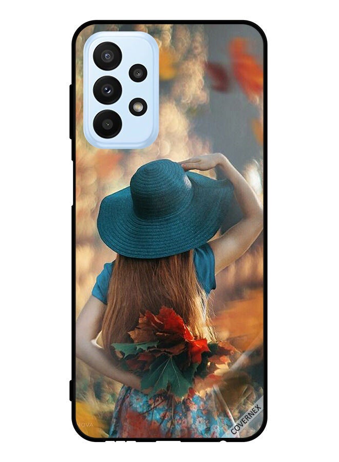 Covernex Protective Case Cover For Samsung Galaxy A23 Hat Girl Hiding Love Leaves - Image 1