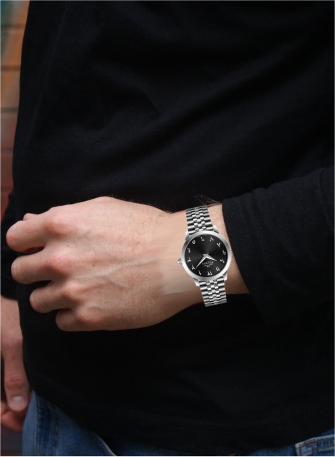 MARTINI Elegant Martini Men's Watch Stylish Black Dial Stainless Steel Band Water Resistant Perfect for Casual and Formal Wear - Image 4