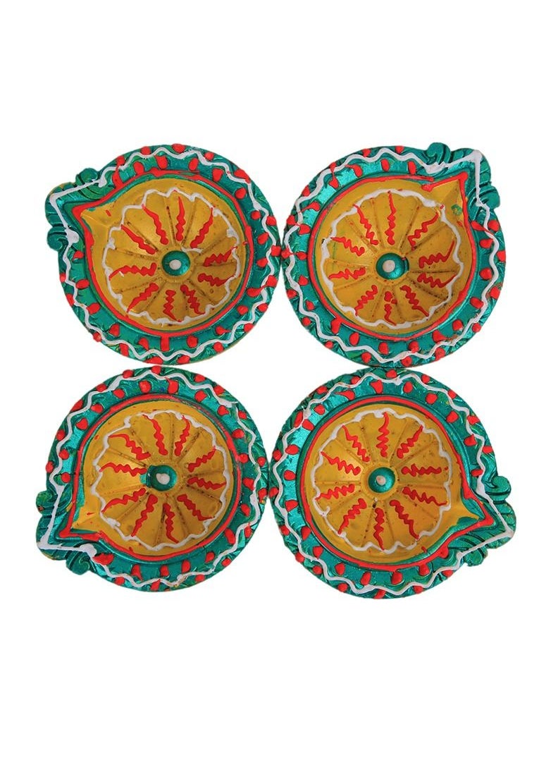 Madhoor Fancy Deepak Diya 4 Piece Multicolour 7cm 