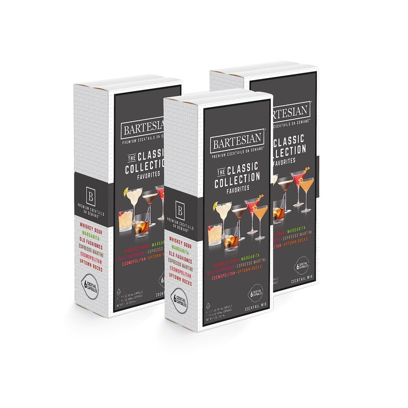 Bartesian Bartesian The Classic Collection Favorites Cocktail Mixer Capsules, Variety Pack of 18 Cocktail Capsules, for Bartesian Premium Cocktail Maker 