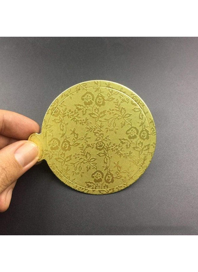 silvercnc 20PCS Gold Paper Round Mousse Cake Board 9cm Cupcake Dessert Display Tray Wedding Birthday Cake Pastry Decorative Bakeware Tools  - Image 3