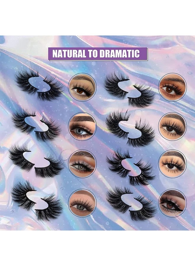 Boahankuke 40 Pairs Mink Lashes Faux Wholesale False Eyelashes Dramatic Natural Look 8 Styles Fake Eyelashes Pack 18 22Mm Thick Crossed Fluffy Volume Reusable Eyelashes 3D Multi Layered Cat Eye&Round Shape - Image 3