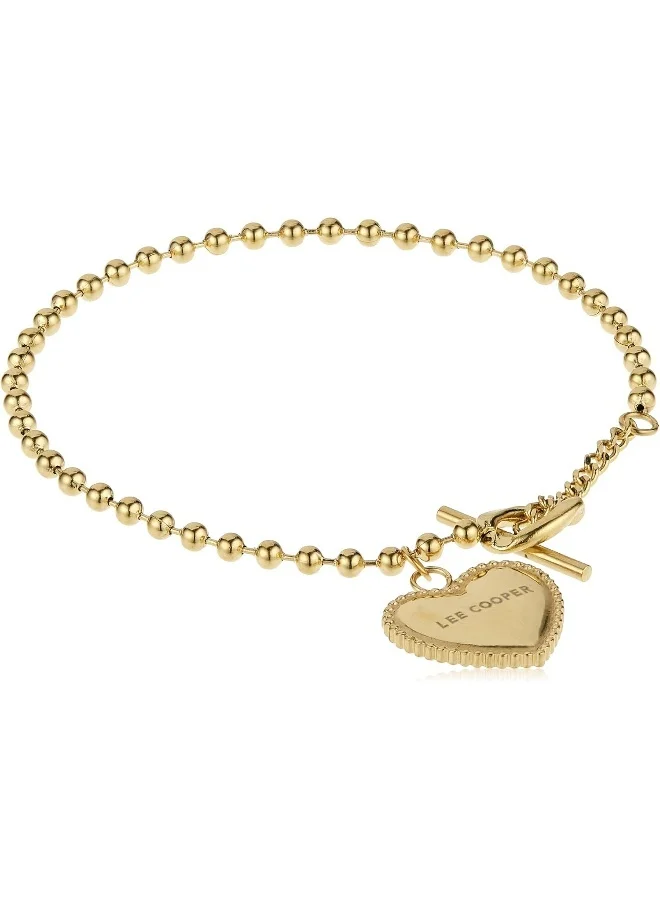 لي كوبر سوار نسائي من الستانلس ستيل باللون الذهبي