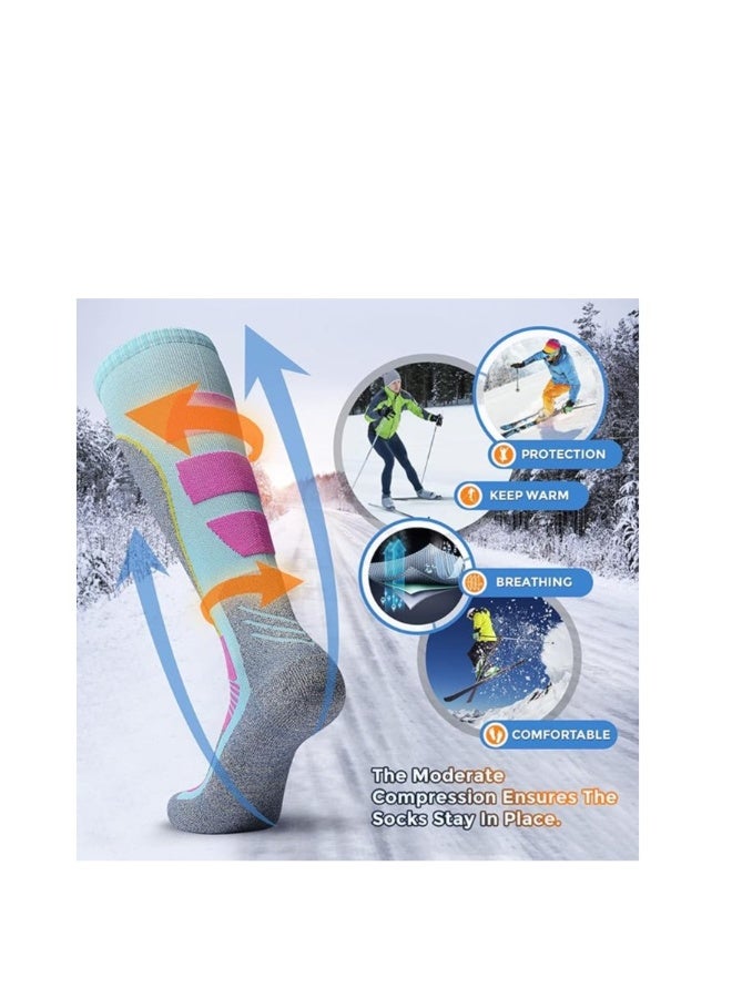 AII Thermal Ski Socks Mens and Women（2 Pairs）Cross Country Skis Snowboard socks for Skiing Outdoor socks - Image 5