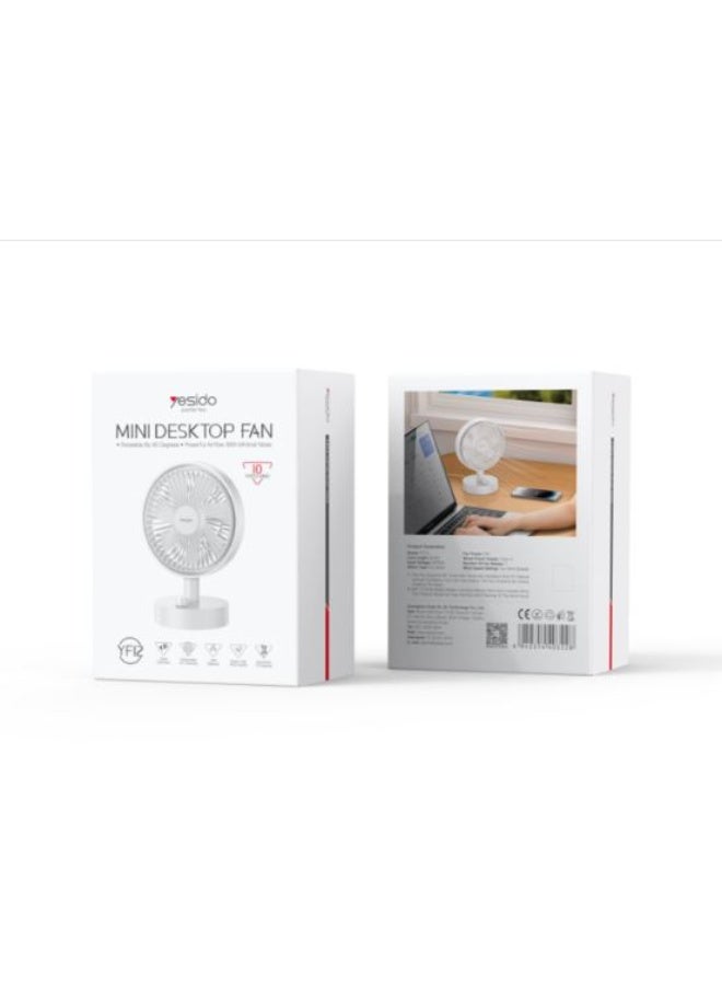 Yesido YF12 5W Type-C Charging Desktop Wired Fan - Image 4