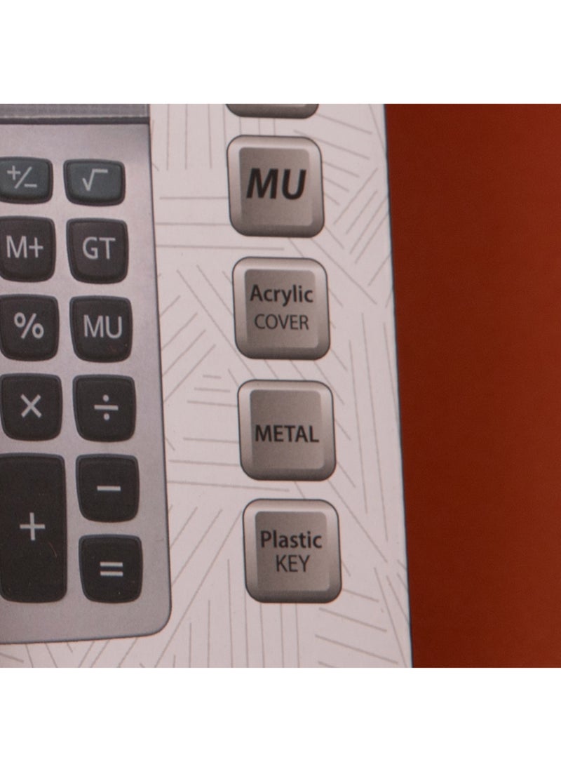 بريما آلة حاسبة مكتبية 12 رقم | طاقة مزدوجة شمسية وبطارية، شاشة واضحة، أزرار أكريليك كبيرة ناعمة، جسم متين، قاعدة مائلة لتسهيل الرؤية - Image 3