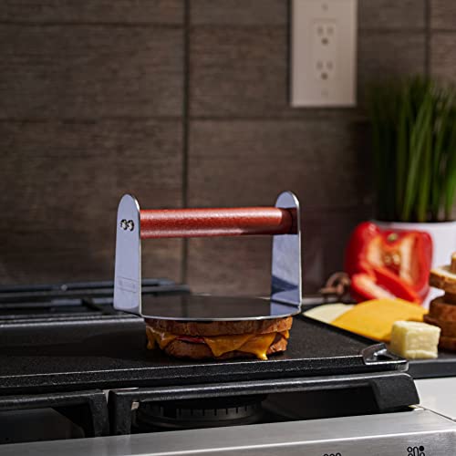 Bellemain Burger Smasher for Griddle | Stainless Steel 6" Round Smash Burger Press | Hamburger Press for Grill, Cooking, Meat Press with Wooden Handle, Grill Accessories Kit - Image 5