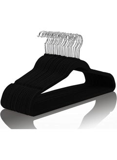 Red Dot Gift Red Dot Gift 10-Pack Black Non-Slip Velvet Hangers 45cm With 360 Degree Rotatable Hook - Durable & Slim - Non Slip Hangers for Coat Hangers - Pant Hangers  - Image 1