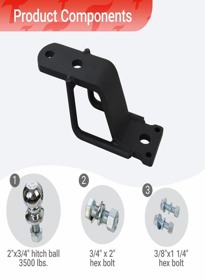 REDTEE 3-Way ATV/UTV Hitch Adapter with 2-Inch Ball, 3500 lbs Capacity - 3-Inch Rise Lawn Mower Hitch, 3-in-1 Mounting Options, No Swivel, Heavy Duty - Image 2