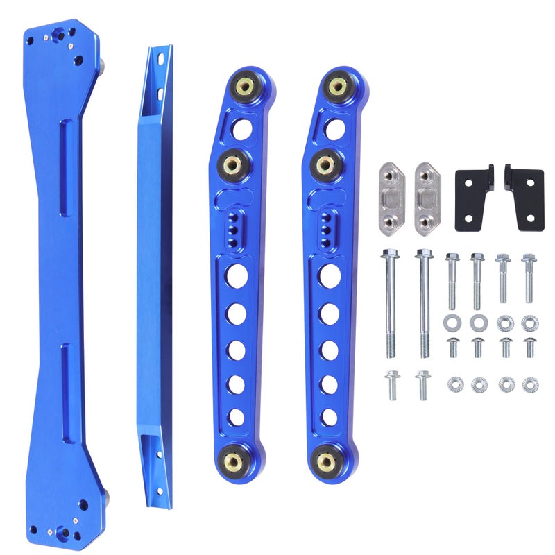 KUIPERAUTO Rear Lower Control Arm Suspension kit Subframe Brace Tie Bar Compatible with 1996 1997 1998 1999 2000 Honda Civic EK 16L Blue