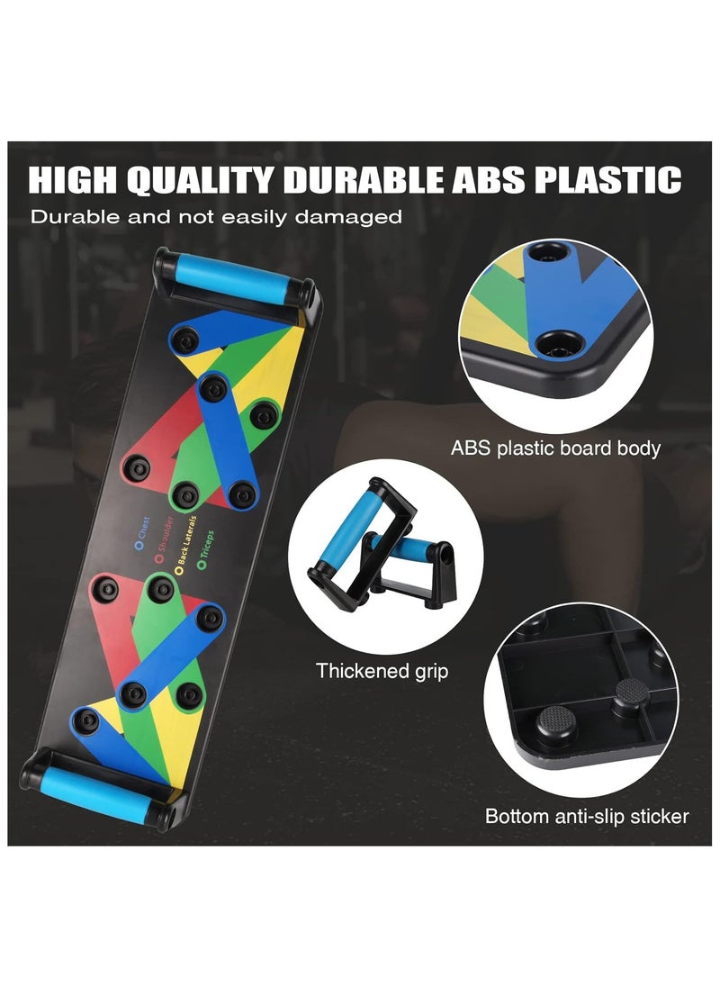 BJM Push Up Board 9 in 1 Home Workout Equipment Multi-Functional Pushup Bar System Fitness Floor Chest Muscle Exercise Professional Equipment Burn Fat Strength Training Arm  - Image 2