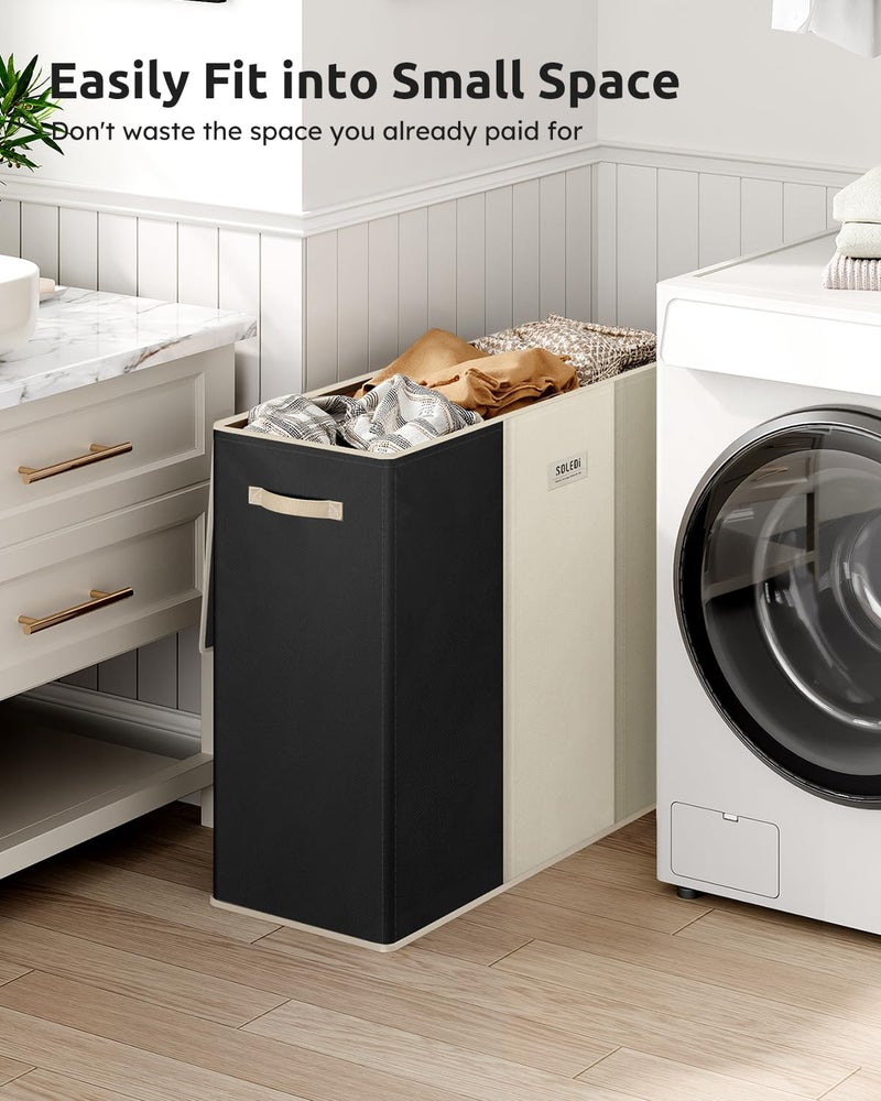 SOLEDI 180L 3-Section Laundry Hamper with Lid, Extra Large Dirty Clothes Basket with Sturdy Handles for Laundry Room & Bedroom - Durable Organizer for Sorting Laundry - Image 5