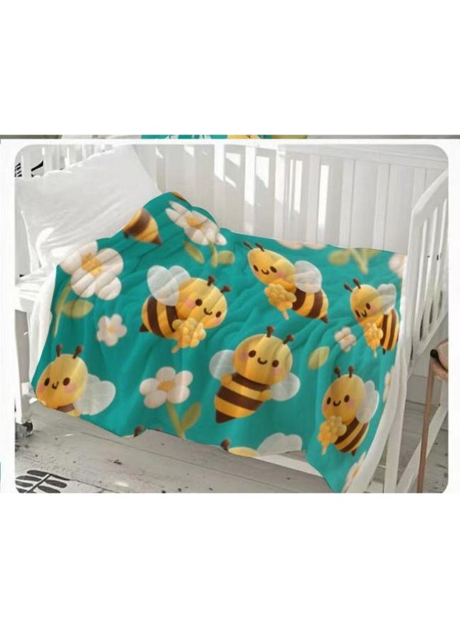 general Baby and children's cartoon flannel thin blanket (warm and comfortable, suitable for sleep, game use) 70cm*100cm - Image 2