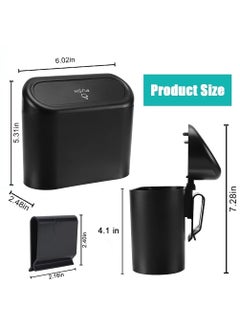 Scholazs Scholazs Car Trash Can with Lid Mini Vehicle Trash Bin Car Dustbin Garbage Organizer Automotive Garbage Can Bin Trash Container for Auto Cars Home Office  - Image 2