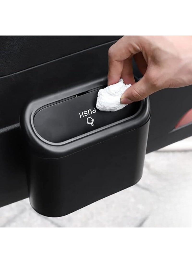 Scholazs - Scholazs Car Trash Can with Lid Mini Vehicle Trash Bin Car Dustbin Garbage Organizer Automotive Garbage Can Bin Trash Container for Auto Cars Home Office - Image 1