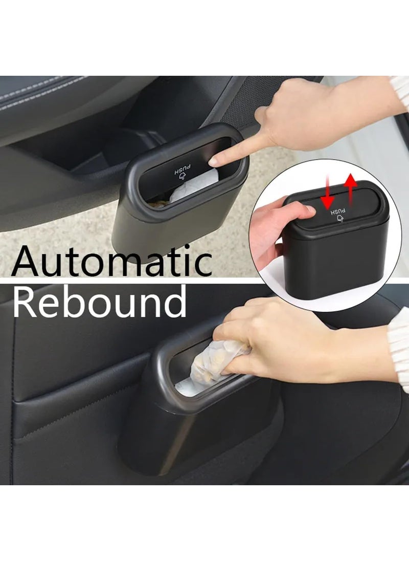Scholazs - Scholazs Car Trash Can with Lid Mini Vehicle Trash Bin Car Dustbin Garbage Organizer Automotive Garbage Can Bin Trash Container for Auto Cars Home Office - Image 1