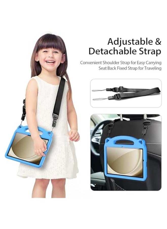 Generic - Kids Case forSamsung Galaxy Tab A9 Plus 11 Inch 2023 (SM-X210/X216/X218), Shockproof Tab A9 Plus Case with Shoulder Strap, Handle Kickstand Protective Kids Case for Tab A9 Plus, Blue - Image 1