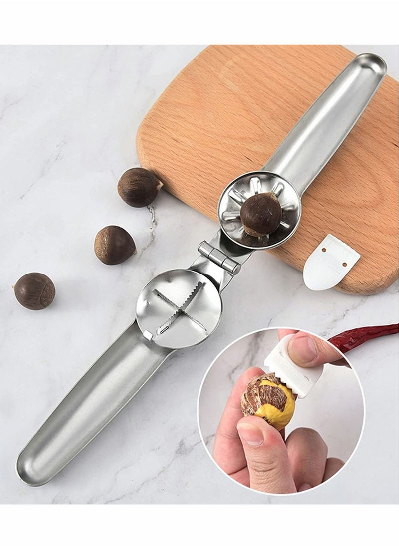 Generic Stainless Steel Chestnut Cutter, Nut Cracker Sheller Walnut Pliers  - Image 3