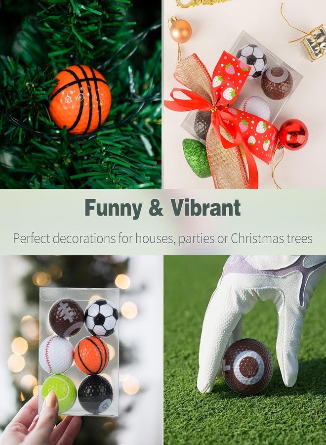 GreenHaven Funny Golf Balls Assorted Novelty Golf Balls Colorful Sportive Golf Training Balls for Practice Birthday Christmas Sports Gift Golfers Entertainment Holiday Decoration, 6 Pack - Image 3