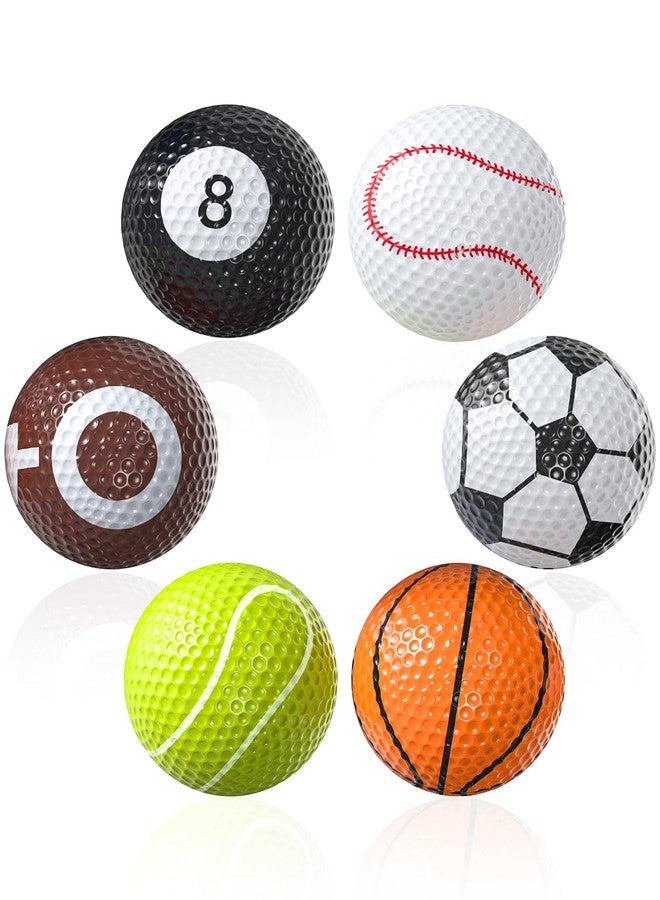GreenHaven Funny Golf Balls Assorted Novelty Golf Balls Colorful Sportive Golf Training Balls for Practice Birthday Christmas Sports Gift Golfers Entertainment Holiday Decoration, 6 Pack - Image 1