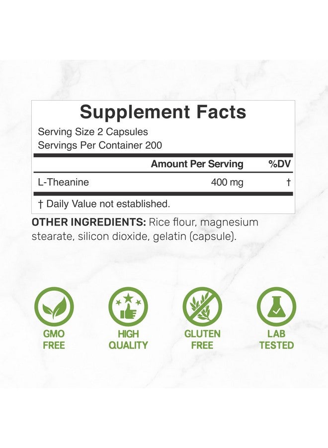 DEAL SUPPLEMENT L-Theanine 400mg, 400 Capsules - Extra Strength Theanine Supplement - Amino Acids for Focus & Relaxation Support - Non-GMO & Gluten Free - Image 2