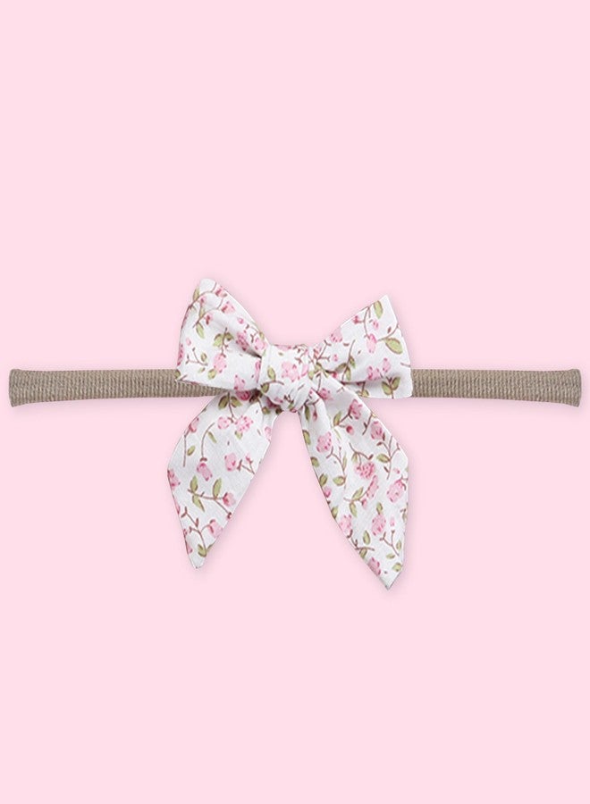 بولكاتوتس طوق رأس قطني مزين بفيونكة زهرية من Polka Tots مع طقم مريلة بوهو قابل للعكس - أبيض - Image 5