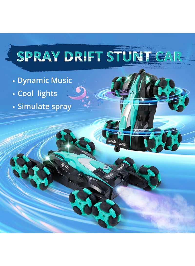 سيارة دريفتنج 8WD 2.4G يتم التحكم فيها عن بعد، استشعار الإيماءات مع الموسيقى والإضاءة - سيارة دريفتنج خضراء - Image 2