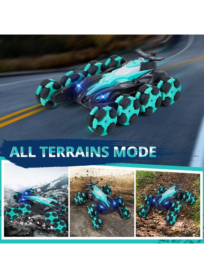 سيارة دريفتنج 8WD 2.4G يتم التحكم فيها عن بعد، استشعار الإيماءات مع الموسيقى والإضاءة - سيارة دريفتنج خضراء - Image 3