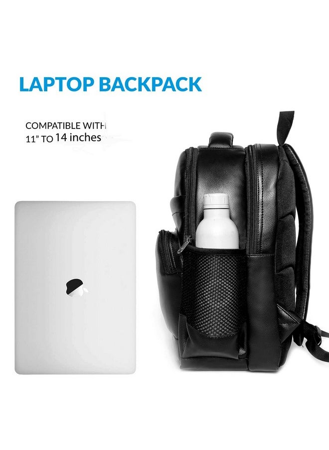Bagneeds - Bagneeds Synthetic Leather School/College & Travel Laptop Backpack For Unisex (Black), 20 Liter - Image 1