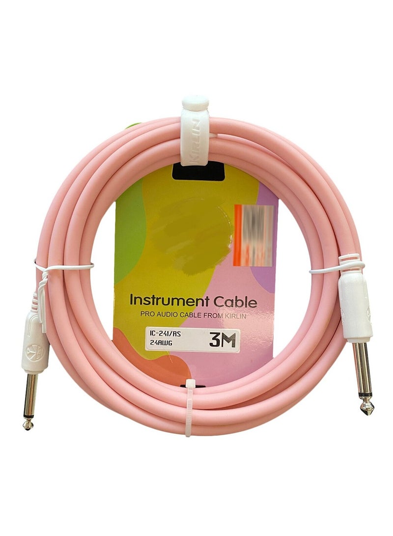 Generic 3M Guitar Cable – Dual Straight Plugs, Model IC-241, Macaron Colors, for Guitar & Bass  - Image 1