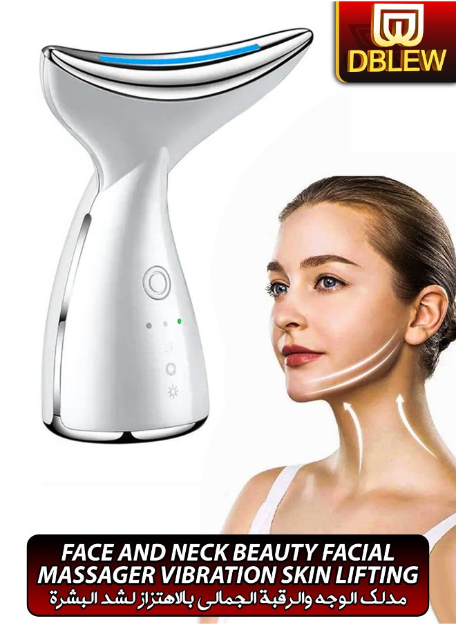 DBLEW EMS Thermal Neck Massager Face Lifting LED Photon Beauty Device Gua Sha Anti Aging Wrinkle Removal Skin Care Tightening Rejuvenation Tools 3 Modes Red Light Therapy V Shape Firming Sonic Vibration  - Image 1