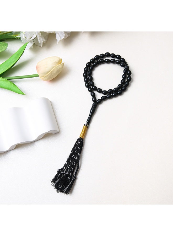 NIBEMINENT 45 Muslim Prayer Beads Black/10mm