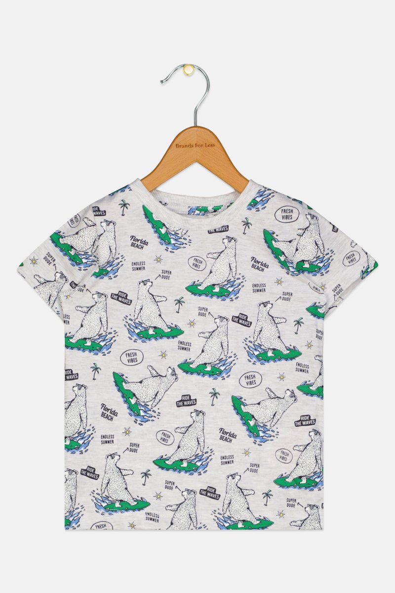 NAME IT Toddlers Boy Short Sleeves Allover Print T-Shirt, Multicolor - Image 1