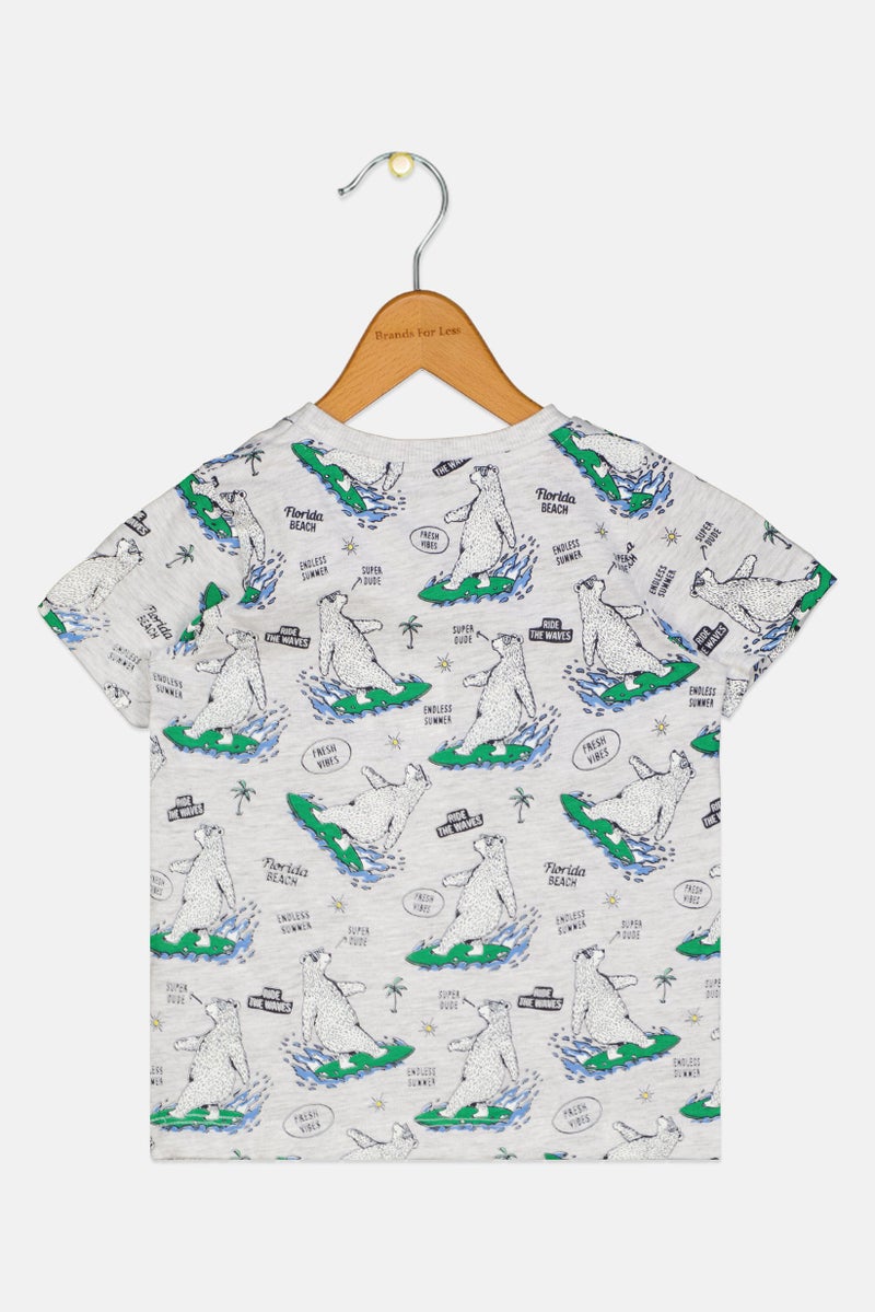 NAME IT Toddlers Boy Short Sleeves Allover Print T-Shirt, Multicolor - Image 2