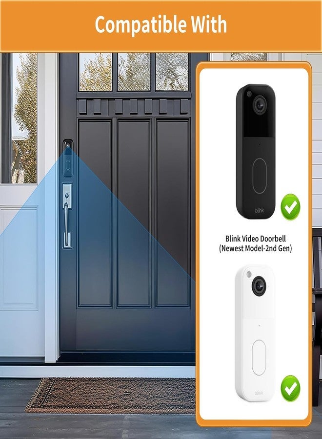 حامل جرس الباب Blink بدون حفر لكاميرا جرس الباب Blink Video Doorbell الجديدة كليًا (الجيل الثاني)، لا يحجب مستشعر جرس الباب، غطاء لاصق لتثبيت كاميرا جرس الباب لنظام أمان جرس الباب Blink - Image 2