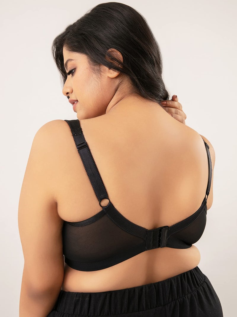 NYKD (NYB042 Non Padded Non Wired Lift Up Bra for Women | Full Coverage with Wide Bottom Band | Side Shaper Panels for No Side Bulge & Soft Wide Shoulder Straps Black - Image 3