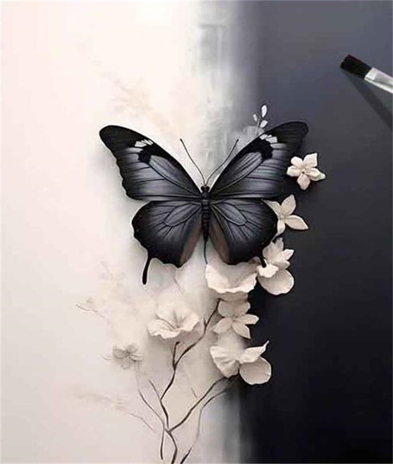 Hestarcul Butterfly Paint by Numbers Kits for Adults,Flowers Paint by Numbers Kits on Canvas,Color by Number Easy DIY Acrylic Painting for Beginnerï¼ŒHome Wall Decoration and Gifts - Image 1