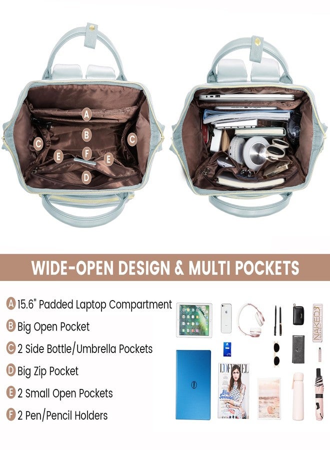 لوف فوك حقيبة ظهر لابتوب LOVEVOOK للنساء، حقيبة ظهر أنيقة للنساء...، وردي وأزرق، 15.6 بوصة، حقائب سفر - Image 2