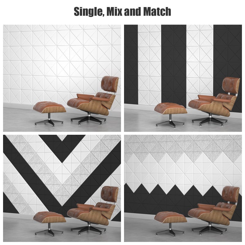 Sonicism 12 Pack X-Lined Acoustic Panels with Self-Adhesive, 12"X 12"X 0.4" Sound Proof Foam Panels, Decorative Soundproof Wall Panels, Sound Absorbing Tile for Home & Offices, White - Image 2