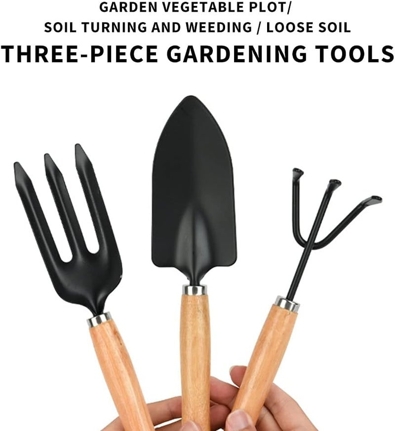 ويوبلز مجموعة أدوات بستنة مكونة من 3 قطع، أدوات بستنة متينة، مجموعة أدوات بستنة يدوية تتضمن مجرفة ومشط ومعول لزراعة نباتات الزهور الصغيرة، مجموعة أدوات زراعة يدوية - Image 4