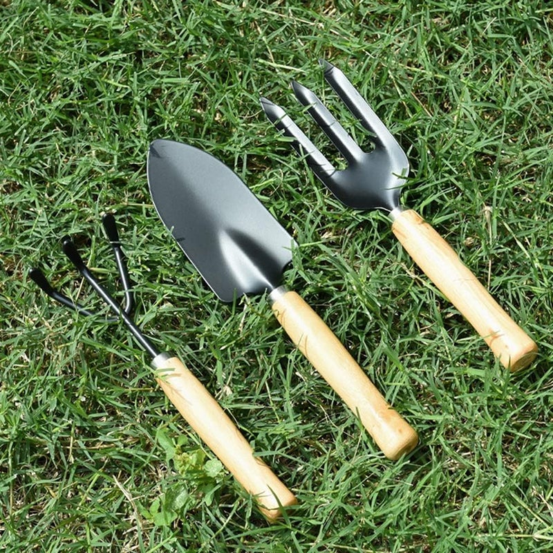 ويوبلز مجموعة أدوات بستنة مكونة من 3 قطع، أدوات بستنة متينة، مجموعة أدوات بستنة يدوية تتضمن مجرفة ومشط ومعول لزراعة نباتات الزهور الصغيرة، مجموعة أدوات زراعة يدوية - Image 2