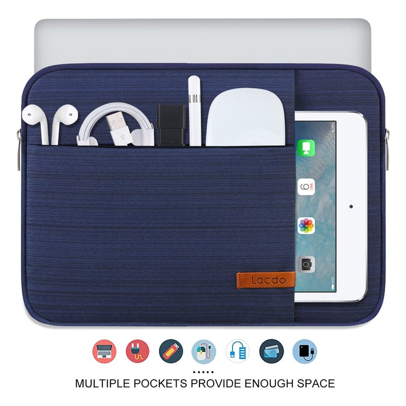 Lacdo 13 inch Laptop Sleeve Case for 13 inch New MacBook Air M3 A3113 M2 A2681 M1 A2337 2024-2018 | 13 inch MacBook Pro M2/M1 A2338 A2251 A2289 | 13 inch iPad Pro M4 / iPad Air M2 Computer Bag, Blue - Image 4